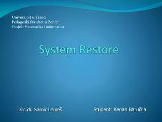 system restore
