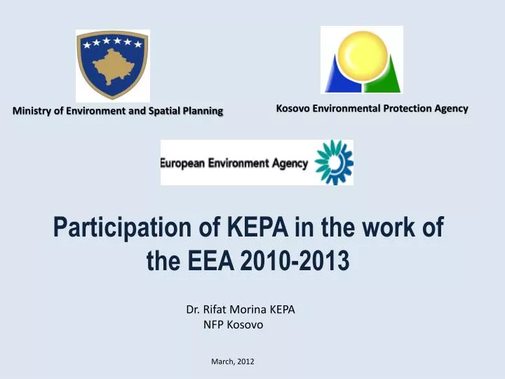 participation of kepa in the work of the eea 2010 2013