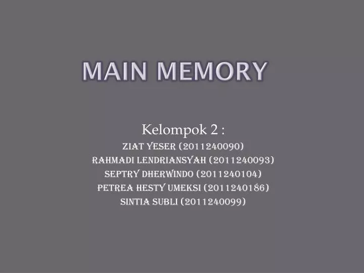 main memory