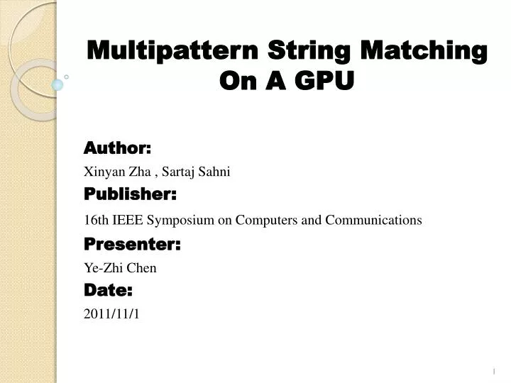 multipattern string matching on a gpu