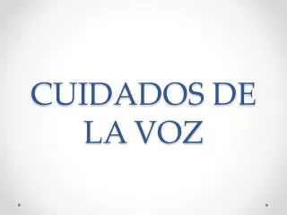 cuidados de la voz