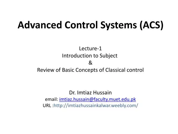 advanced control systems acs
