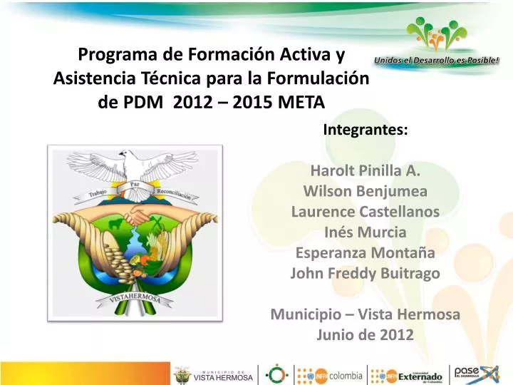 programa de formaci n activa y asistencia t cnica para la formulaci n de pdm 2012 2015 meta