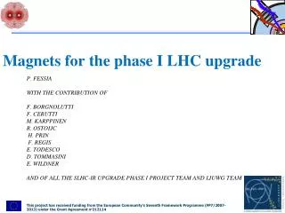 Magnets for the phase I LHC upgrade