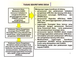 tugas sekretaris desa