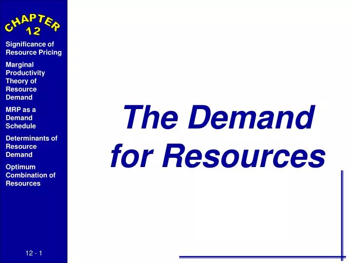 the demand for resources