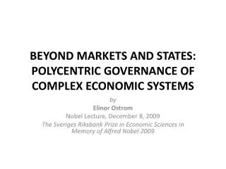beyond markets and states polycentric governance of complex economic systems