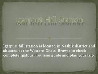 Igatpuri Hill Station