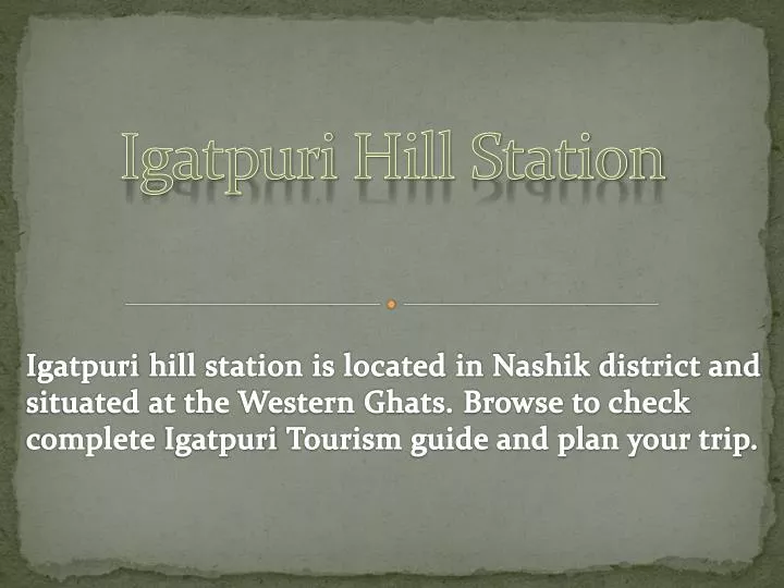 igatpuri hill station