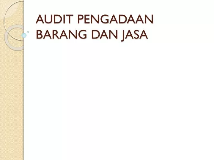 audit pengadaan barang dan jasa