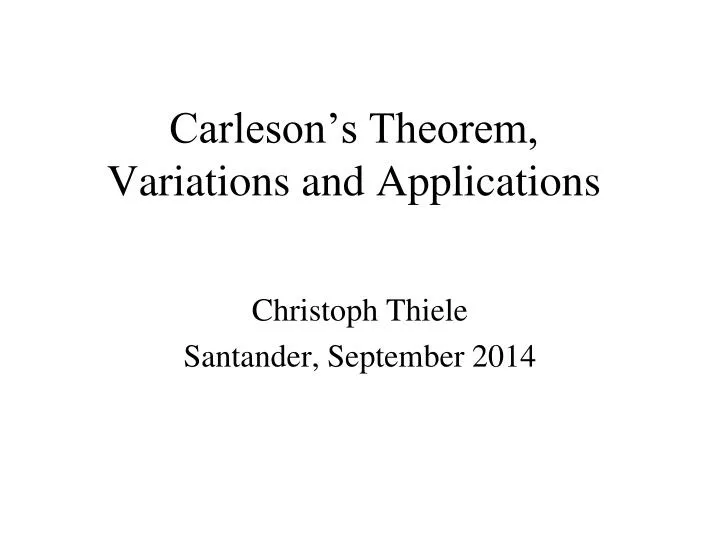 carleson s theorem variations and applications