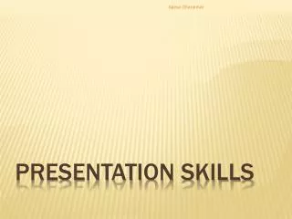 Presentation Skills