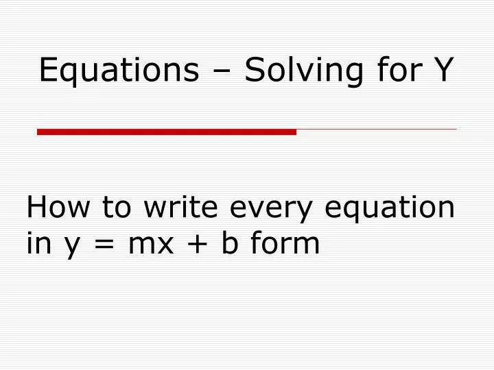 equations solving for y