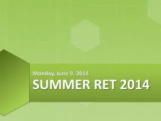 Summer RET 2014