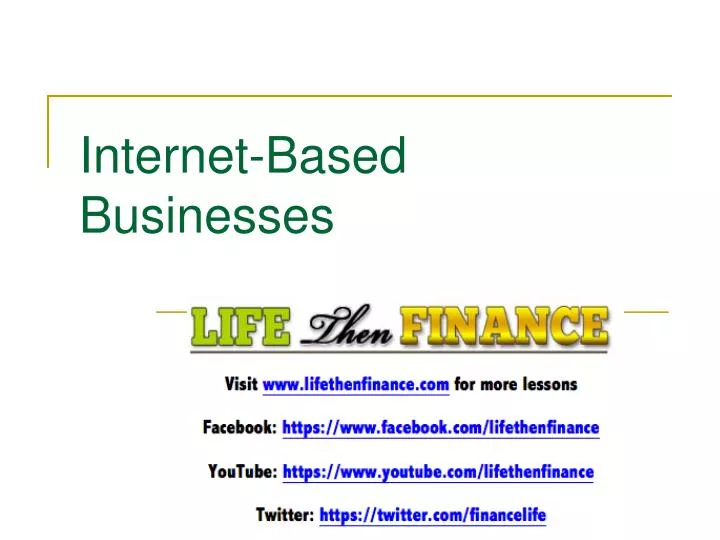 internet based businesses