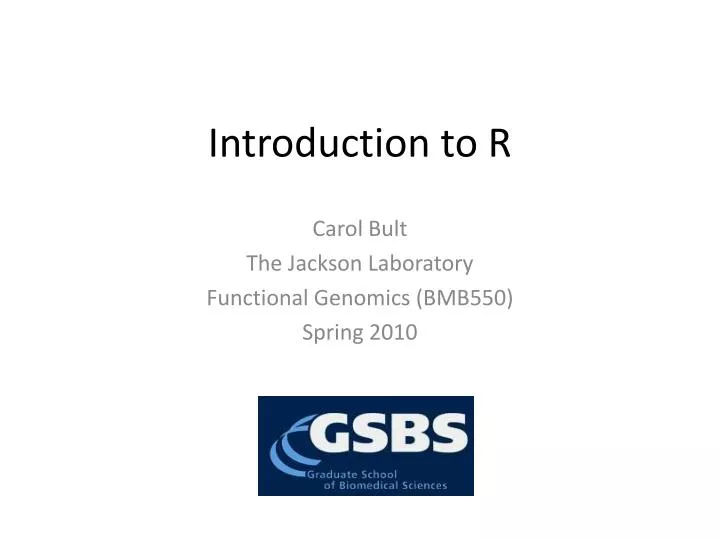 introduction to r