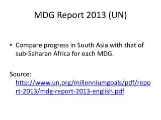 MDG Report 2013 (UN)