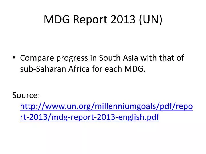 mdg report 2013 un