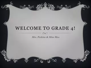 Welcome to Grade 4!