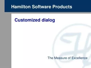 Hamilton Software Products