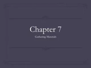 Chapter 7