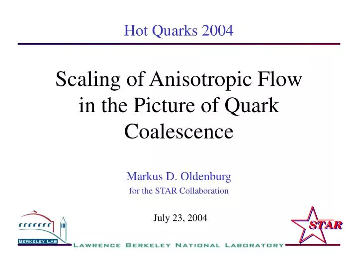 scaling of anisotropic flow in the picture of quark coalescence