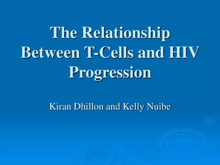 the relationship between t cells and hiv progression