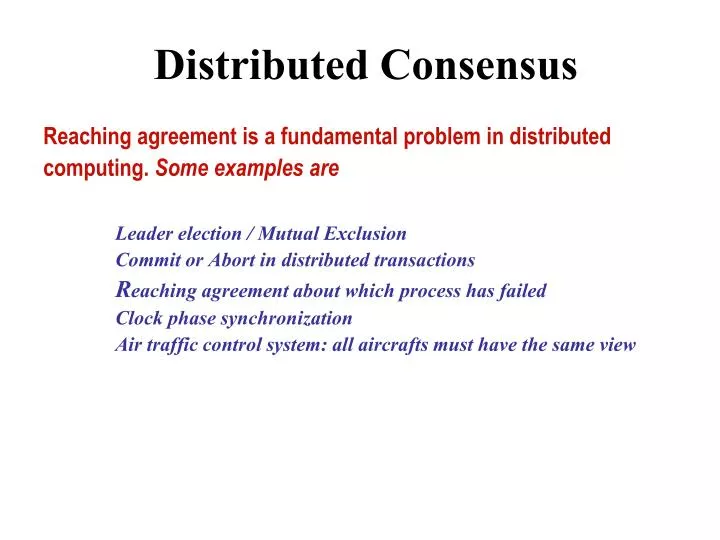 distributed consensus