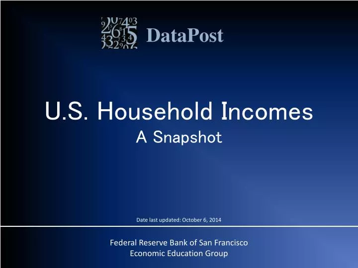 u s household incomes a snapshot