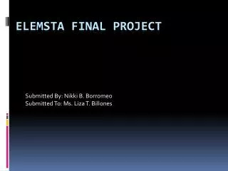 Elemsta Final Project