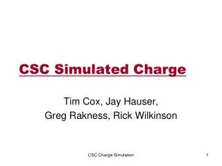 CSC Simulated Charge