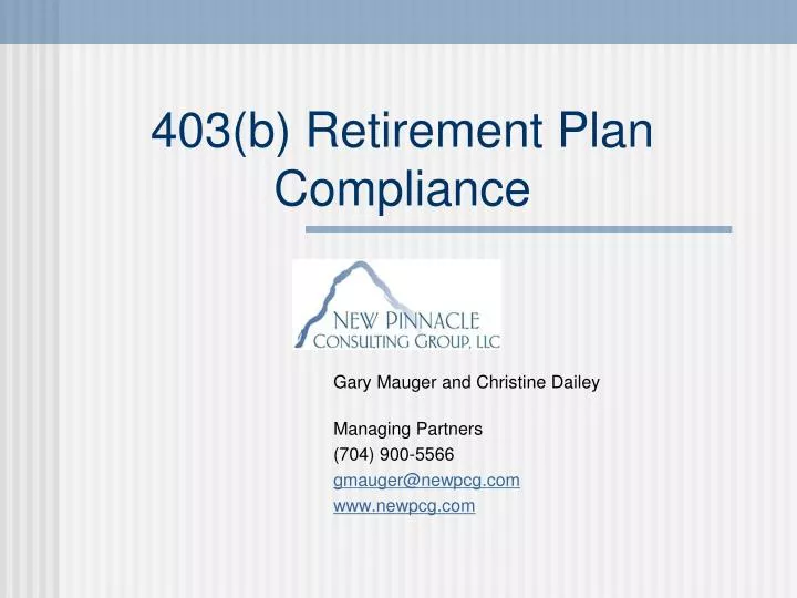 403 b retirement plan compliance