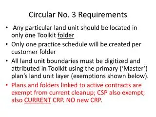 Circular No. 3 Requirements