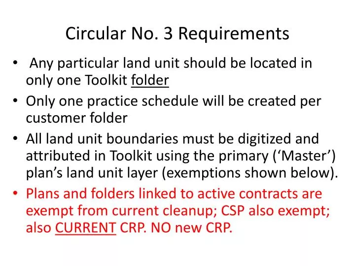 circular no 3 requirements