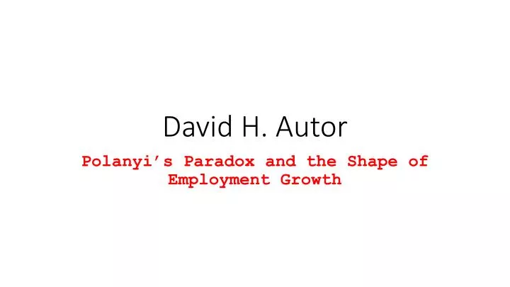 david h autor