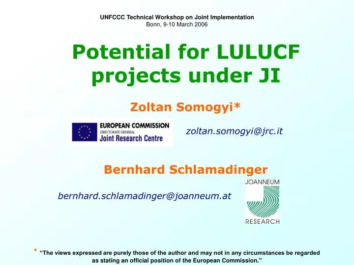 potential for lulucf projects under ji
