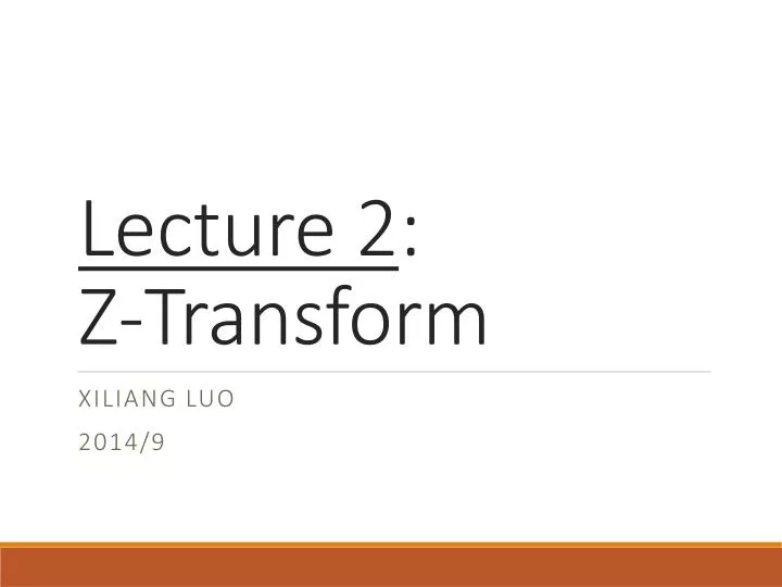 lecture 2 z transform