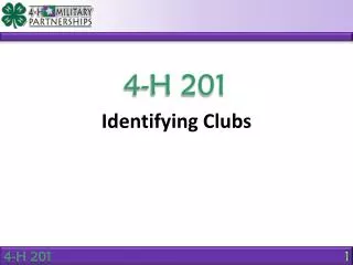 Identifying Clubs