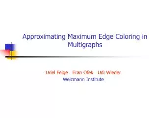 Approximating Maximum Edge Coloring in Multigraphs