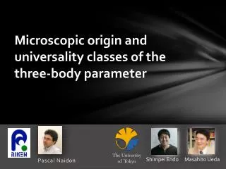 Microscopic origin and universality classes of the three-body parameter
