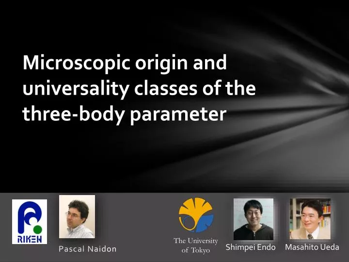 microscopic origin and universality classes of the three body parameter