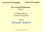Dynamic Analysis in Economics: Modelling Time-Dependent Variables - slide 1