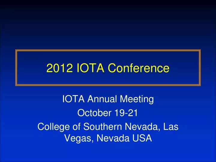 2012 iota conference