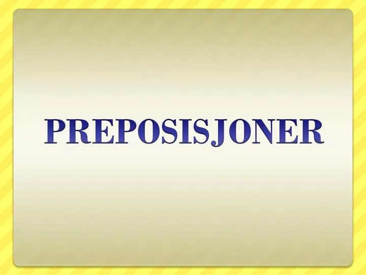 preposisjoner