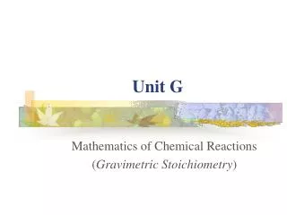 Unit G