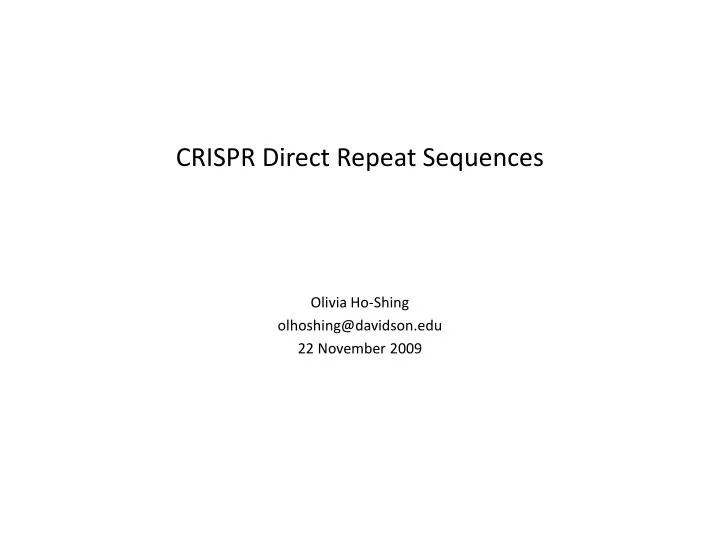 crispr direct repeat sequences
