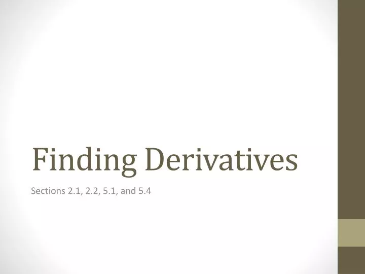 finding derivatives