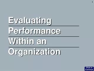 Evaluating Performance Within an Organization