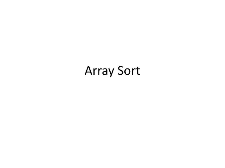 array sort