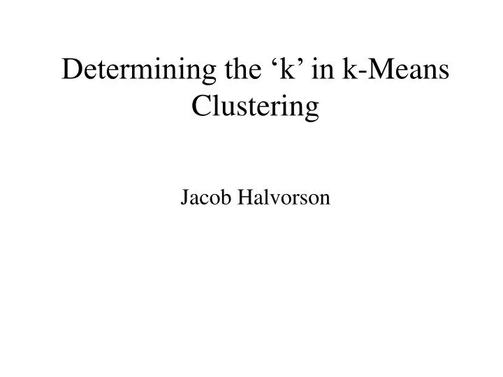 determining the k in k means clustering